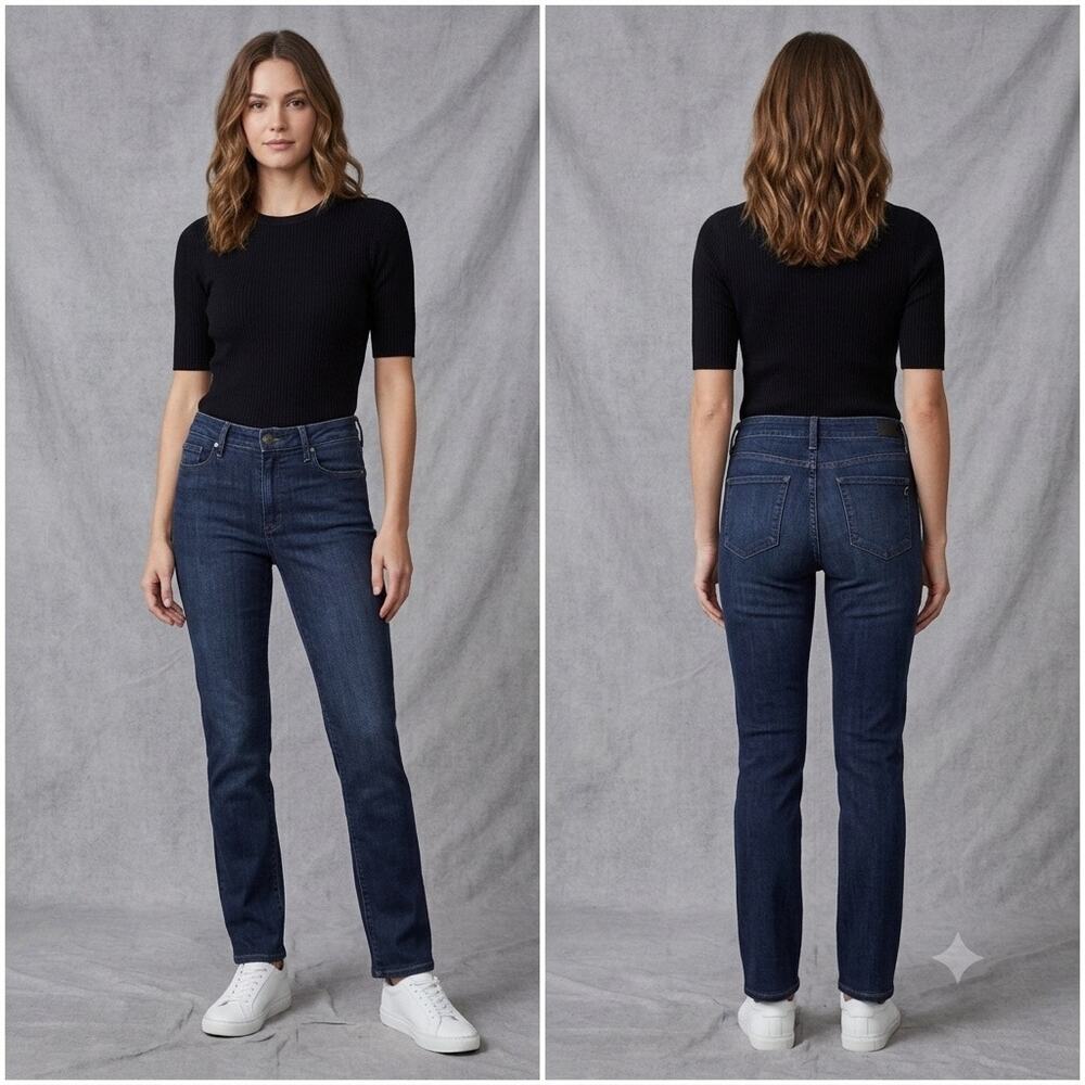 PAIGE Hoxton Straight High Rise Dark Wash Jeans Size 30